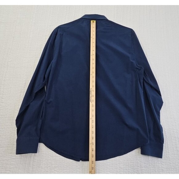 Calvin Klein Jeans Shirt Men's L Navy Blue Plaid Button Down Pockets EUC Luxe - Picture 12 of 15